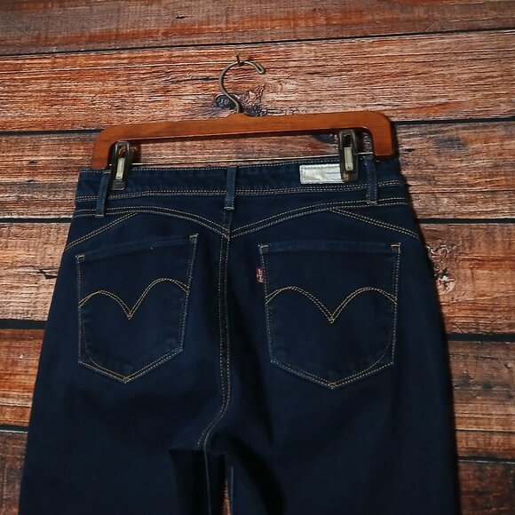 Levi's Revel Jeans Size 29 Demi Curve Skinny Mid Rise Dark Wash Denim Stretch - Picture 5 of 8